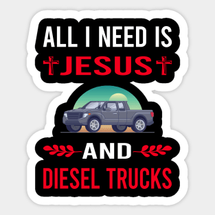 I Need Jesus And Diesel Truck Trucks Sticker